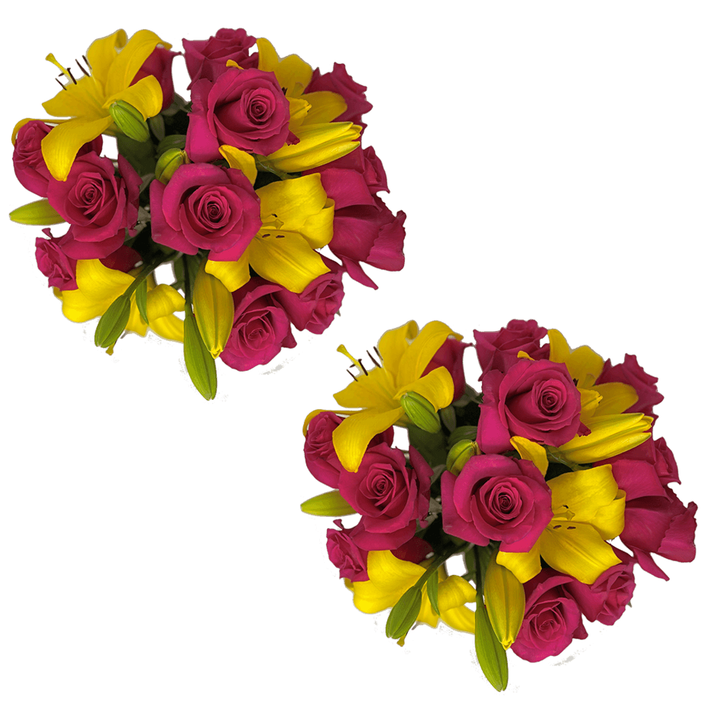 Hot Pink and Yellow Flower Bouquets Next Day Delivery