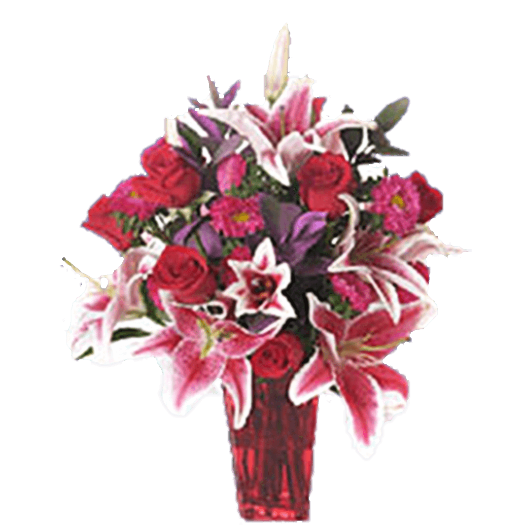 Valentine Day Bouquet Flowers With Vase