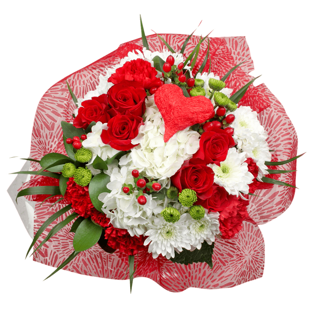 Valentines Day Bouquets Roses Carnations Hydrangeas Greenery