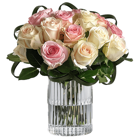 (2BDx20) CP Romantic Light Pink and Ivory Roses 12 Centerpieces