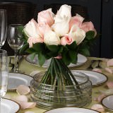 Wedding Centerpieces with Light Pink & Ivory Roses