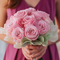 Light Pink Roses Bridesmaids Bouquets