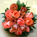 3 Terracotta & Orange Roses Bridesmaids Bouquets