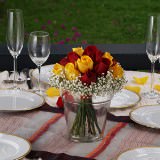 Wedding Centerpieces with Yellow & Red Roses