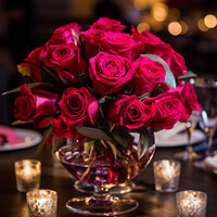 Wedding Centerpieces with Dark Pink Roses