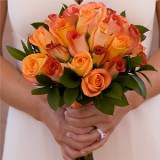 Bridal Bouquet with Orange & Terracotta Roses