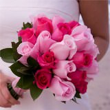 Bridal Bouquet with Dark Pink & Light Pink Roses