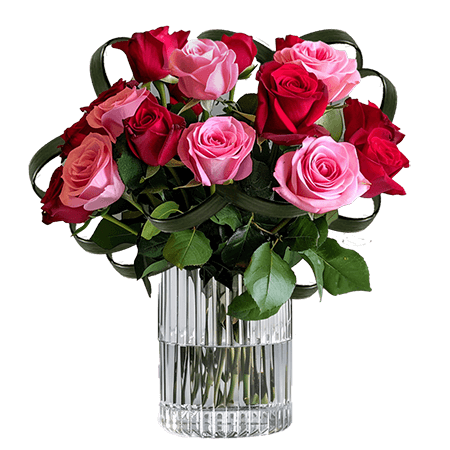 (2BDx20) CP Romantic Red and Pink Roses 12 Centerpieces