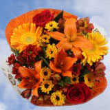 2 Fall Orange Flower Arrangements