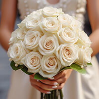 Ivory Roses Bridesmaids Bouquets