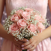 Light Pink Roses Bridesmaids Bouquets