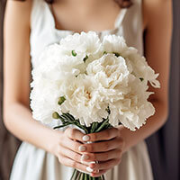 Bridesmaids Bouquets with White Carnations