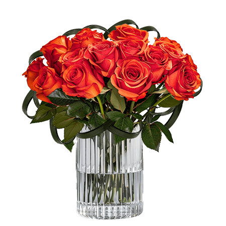 (BDx10) Romantic Orange Roses Table Centerpiece