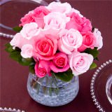 Wedding Centerpieces with Dark Pink & Light Pink Roses