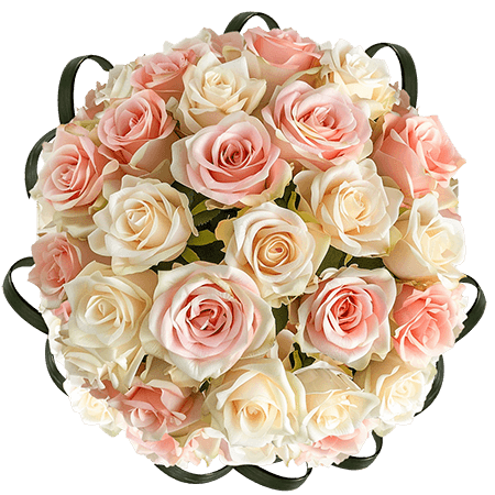 (2BDx20) CP Royal Light Pink and Ivory Roses 12 Centerpieces
