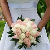 Bridal Bouquet with Light Pink & White Roses