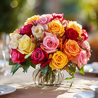 edding Centerpieces with Assorted Color Roses