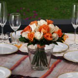 Wedding Centerpieces with Orange & White Roses