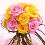 Wedding Centerpieces with Yellow & Pink Roses