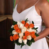 Bridal Bouquet with Orange & White Roses