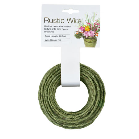 (OASIS) Rustic Wire, Green, 18 ga, 70 ft. roll CS X 10 / 40-02643-CASE For Delivery to Monroe, Michigan