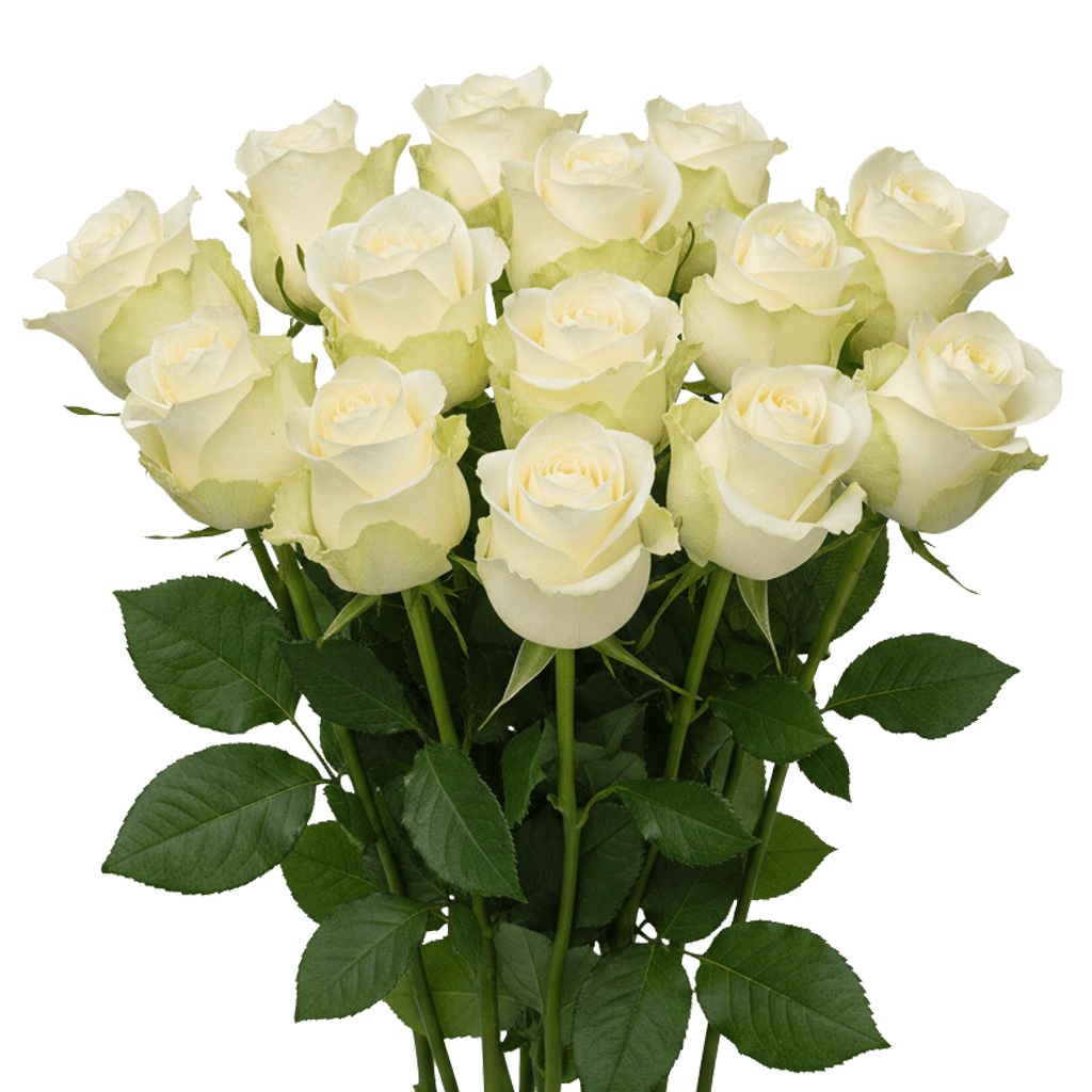 12 Alpe Dhuez White Roses – Premium Roses