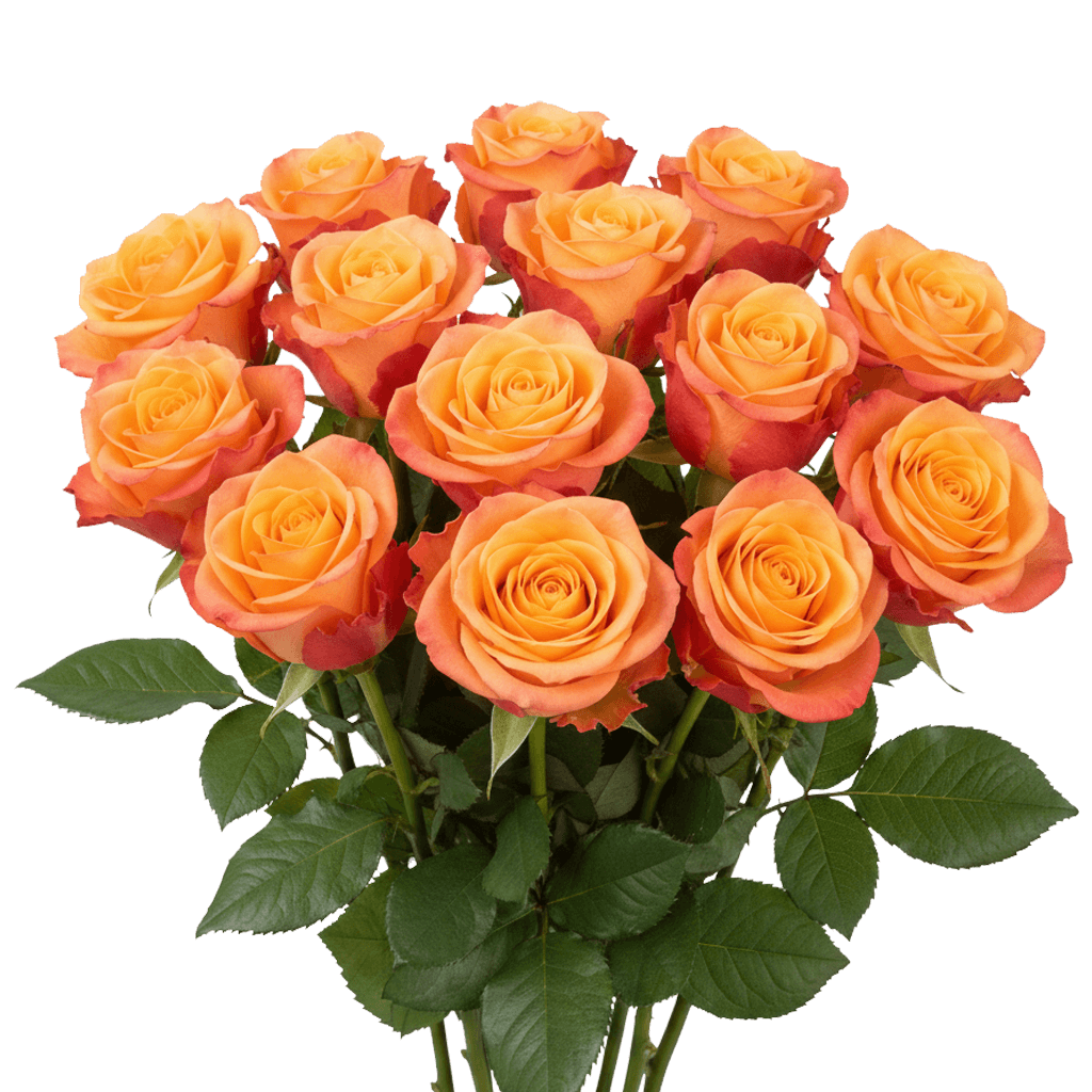 12 Tycoon Roses – Fresh Orange Roses