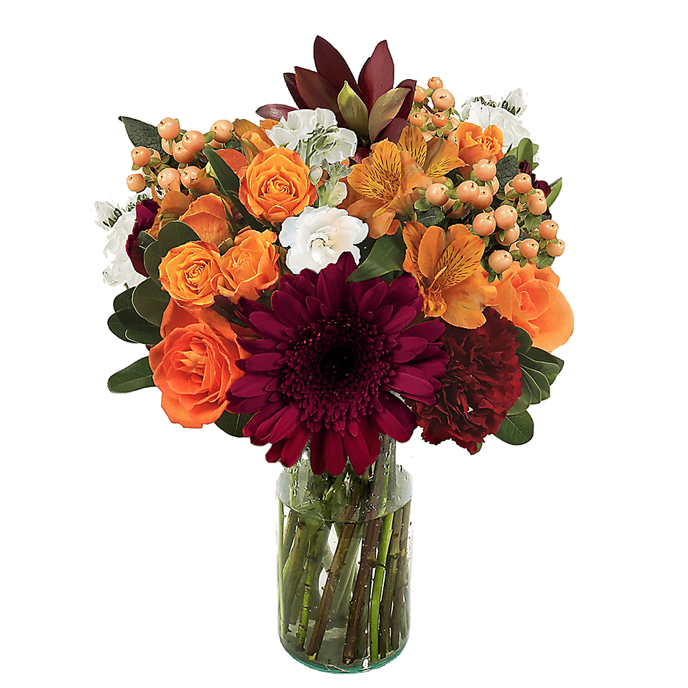 Autumn Flower Arrangement with Vase Low Price
