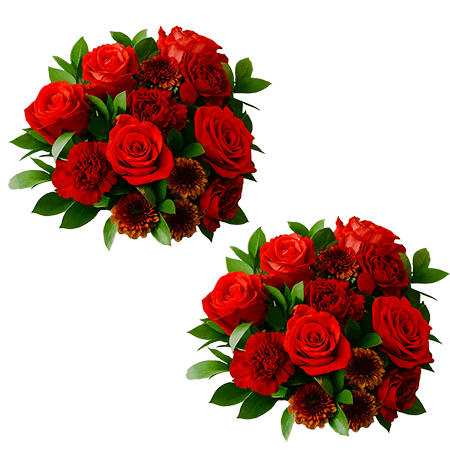 (OC) Autumn Flower Bqt Straw Hat 2 Bouquets