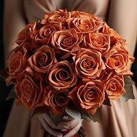 (DUO) Bridal Bqt Royal Terracotta Roses For Delivery to New_Mexico