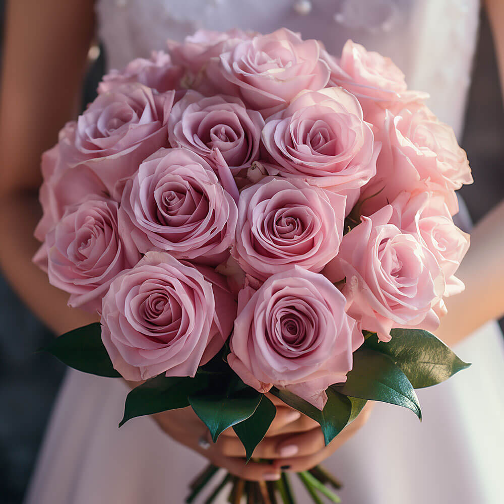(BDx10) 3 Bridesmaids Bqt Royal Light Pink Roses