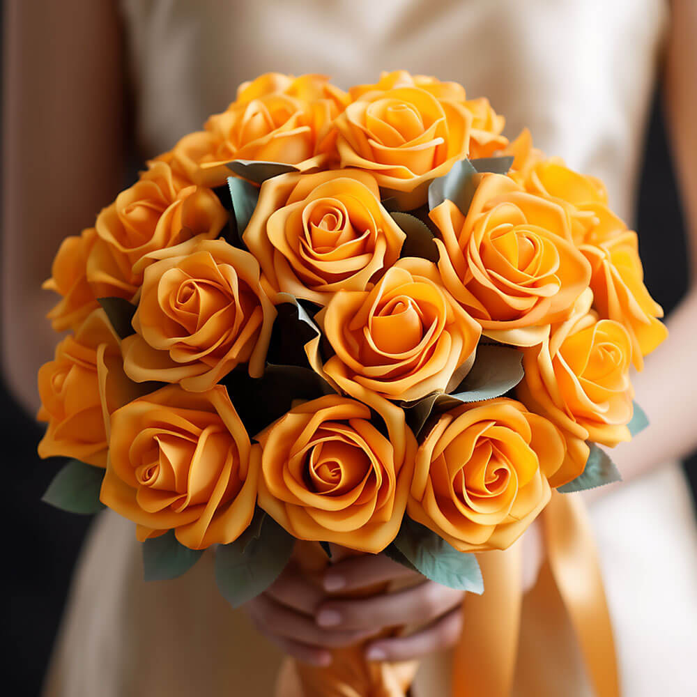 (BDx20) Royal Yellow Roses 6 Bridesmaids Bqts