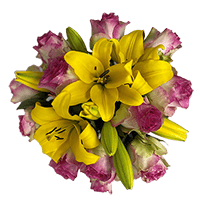 Spectacular Bqt Bicolor Pink Yellow For Delivery to Martinsburg, West_Virginia
