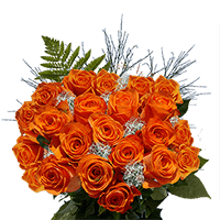(OC) Roses Sht Dozen orange X 2 Bunches (Gypso And Greens) For Delivery to Essex_Junction, Vermont