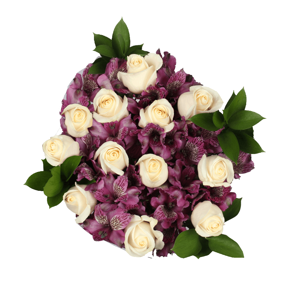 Bouquet White and Purple Flowers For Sale