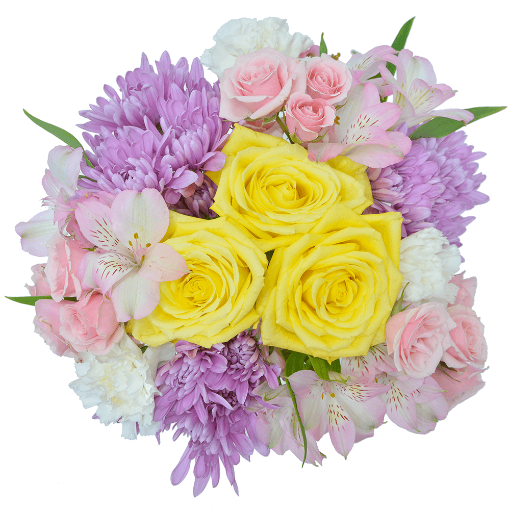 Bouquet Yellow and Pink Flowers for Easter Online