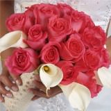 (DUO) Bridal Bqt Calla Lilies and Dark Pink Roses