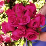bridesmaid-bouquet-romantic-dark-pink-roses