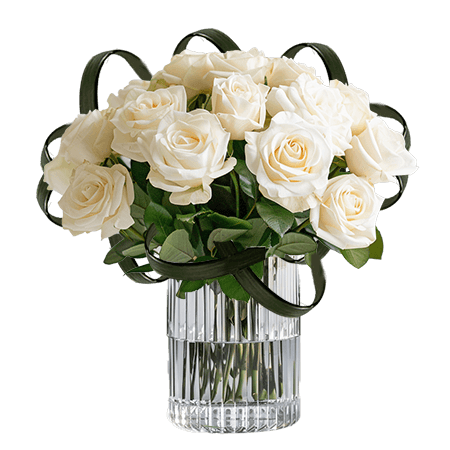 (BDx10) Romantic White Roses Table Centerpiece
