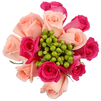 (HB) CP Wedding Pink Rose Green Hypericum 14 Centerpieces For Delivery to Oklahoma