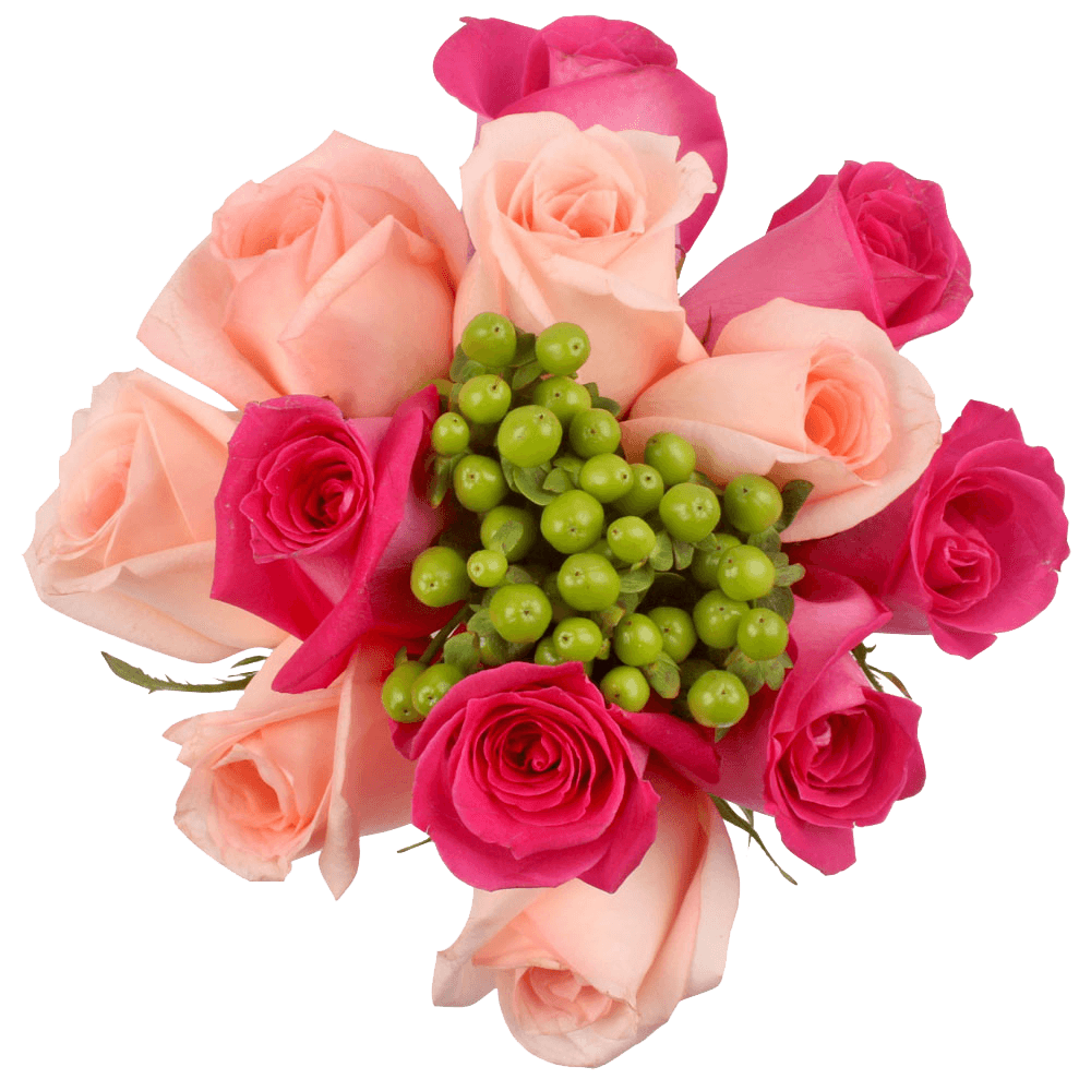 Centerpieces for Wedding Pink Roses with Green Hypericum