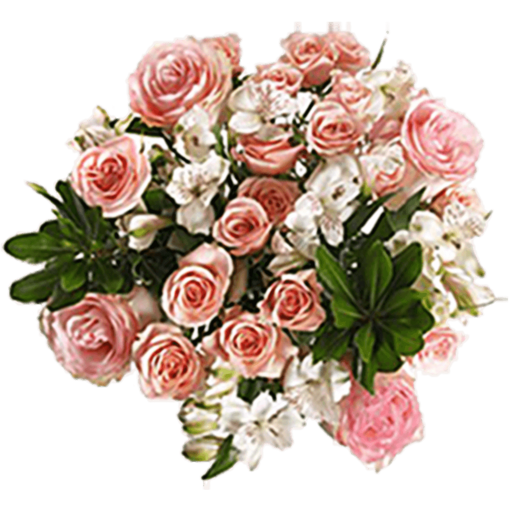 Cheap Flowers for Weddings Pink Rose Alstroemeria Centerpieces