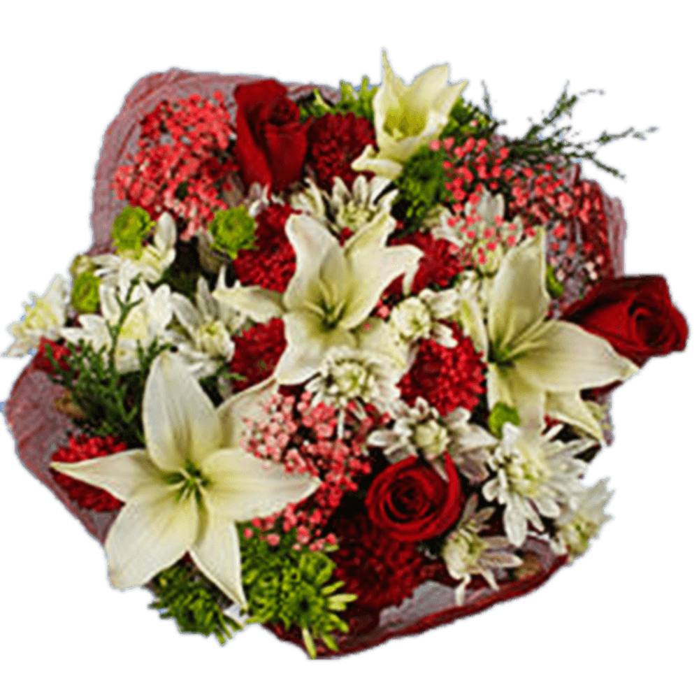 Christmas Flowers By Bulk White Lilies Red Christmas Roses