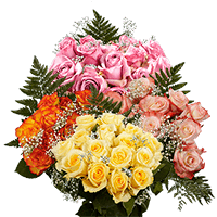 (HB) Dozen Sht Roses DC: (Gypso and Green) 16 Bunches For Delivery to New_Jersey