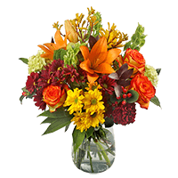 (OC) Vase Arrangement Indian Summer 1 Bouquet For Delivery to Fairmont, West_Virginia