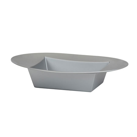 (OASIS) ESSENTIALS Oval Bowl, Silver - 45-82206