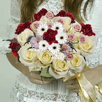 WC D.I.Y. Honeymoon: 10 White Roses, 60 Pink Asiatic Lilies, 12 Solid Color Gerberas, 6 For Delivery to Park_City, Utah
