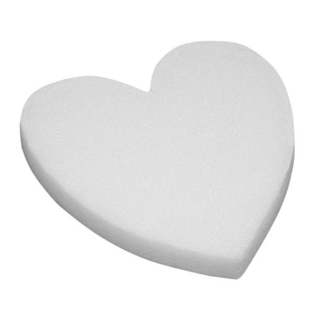 (OASIS) Polystyrene Solid Heart, White 18 CS X 12 / 27-40276-CASE