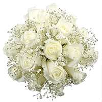 (HB) CP White Rose Babys Breath 14 Centerpieces For Delivery to Greenville, North_Carolina