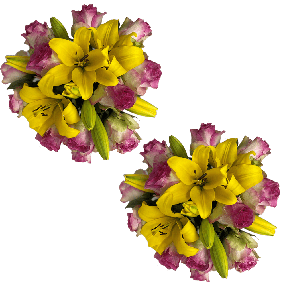 Flower Bouquet Bicolor Pink and Yellow Online